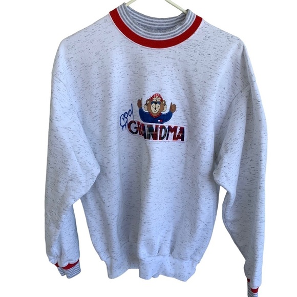 Vintage Cool Grandma Bear Crewneck Sweatshirt Adult Large Mens 90s Sweater USA - Picture 1 of 6